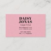 Retro 70's Visitekaartje Abstract Roze (Voorkant)