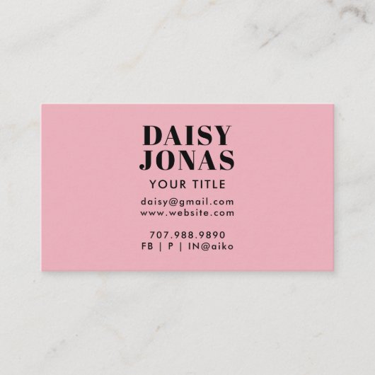 Retro 70's Visitekaartje Abstract Roze (Voorkant)