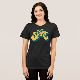 Retro 70s Vrije Geest - Groovy Typografie Tri-Blend Shirt