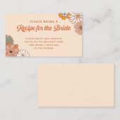 Retro 70s Vrijgezellenfeest Receptenbehuizing Kaar Informatiekaartje (Voorkant / Achterkant)