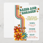 Retro 70s vrijgezellenfeest uitnodiging (Voorkant / Achterkant)