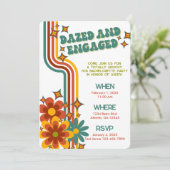 Retro 70s vrijgezellenfeest uitnodiging (Staand voorkant)