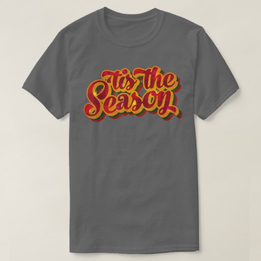 Retro  70s vrolijk kerstfeest.. de seizoen93 t-shirt (Design voorkant)