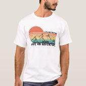 Retro 70s Wandelen Ontdek natuur en beleef een onv T-shirt (Voorkant)