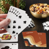 Retro 70s Wavy Burnt Oranje Groovy Persoonlijk Pokerkaarten (Insitu)