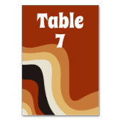Retro 70s Wavy Burnt Oranje Groovy Wedding Kaart (Voorkant)