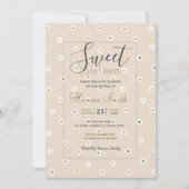 Retro 70's White Daisy Flowers Boho Cream Design Kaart (Voorkant)