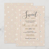 Retro 70's White Daisy Flowers Boho Cream Design Kaart (Voorkant / Achterkant)