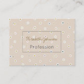 Retro 70's White Daisy Flowers Boho Cream Design Visitekaartje (Voorkant)