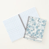 Retro 70s Wildflower & Polka Dot Personalized Blue Notitieboek (Binnen)