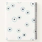 Retro 70s Wildflower & Polka Dot Personalized Blue Notitieboek (Achterkant)