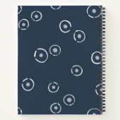 Retro 70s Wildflower & Polka Dot Personalized Navy Notitieboek (Achterkant)