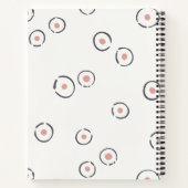 Retro 70s Wildflower & Polka Dot Personalized Rose Notitieboek (Achterkant)