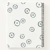 Retro 70s Wildflower & Polka Dot Personalized Sage Notitieboek (Achterkant)