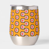 Retro 70s Yellow Pink Daisy Floral Pattern (Rechts)