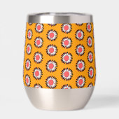 Retro 70s Yellow Pink Daisy Floral Pattern (Achterkant)