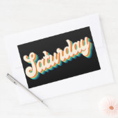 Retro 70s Zaterdag Weekend Disco Party Logo Rechthoekige Sticker (Envelop)