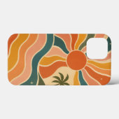 Retro 70s Zonsondergang Golven & Palmboom Esthetie Case-Mate iPhone Case (Achterkant (horizontaal))