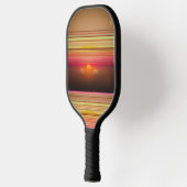 Retro 70s Zonsondergang Lijnen Abstract Pickleball Paddle (Links)