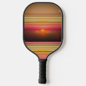 Retro 70s Zonsondergang Lijnen Abstract Pickleball Paddle (Achterkant)