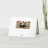 Retro 70s Zwarte Kat Bloem Personalized Design Kaart (Achterkant)