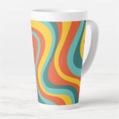 Retro 70s zwemt achtergrond latte mok (Rechterhoek)