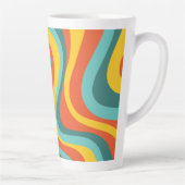 Retro 70s zwemt achtergrond latte mok (Rechts)