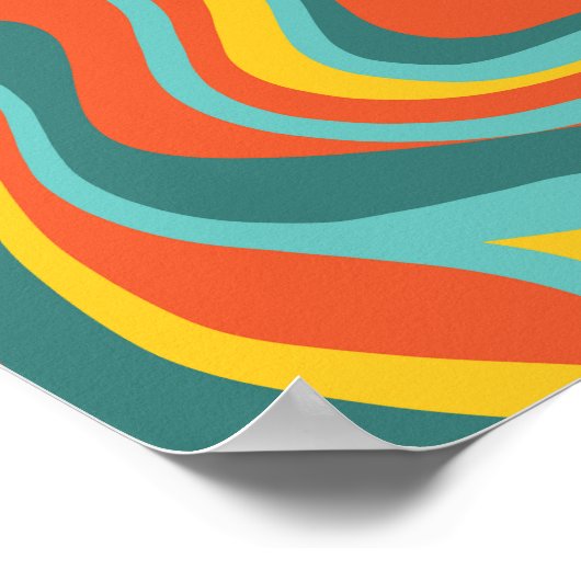 Retro 70s zwemt achtergrond poster (Hoek)