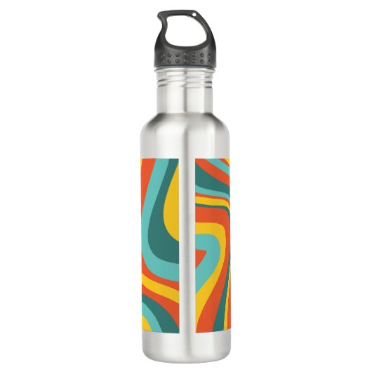 Retro 70s zwemt achtergrond waterfles  (Achterkant)