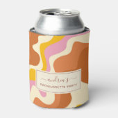 Retro 70s zwemt Geometrische Bachelorette Party Fu Blikjeskoeler (Blikje Voorkant)