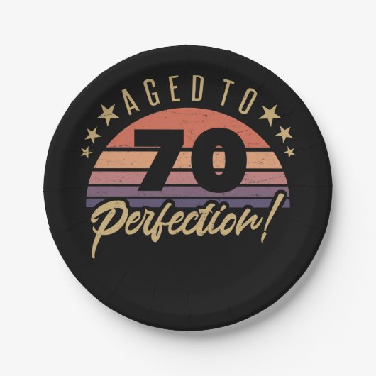 Retro 70th Birthday Humor Papieren Bordje (Voorkant)