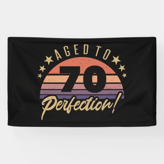 Retro 70th Birthday Humor Spandoek (Horizontaal)