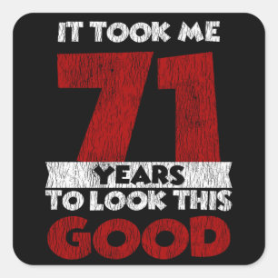 Retro 71 Jaar Oude Grappige 71e Verjaardagscadeau Vierkante Sticker