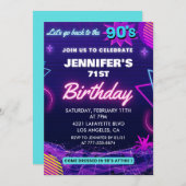 Retro 71e verjaardag uitnodiging Terug naar de jar (Voorkant / Achterkant)