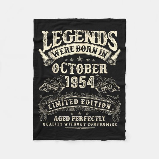 Retro 71st Birthday For Men 71 Year Old October 19 Fleece Deken (Voorkant)