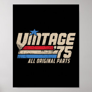 Retro 75 Verjaardag Top Voor Mannen 50e 1975 Va Poster