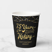 Retro 75e verjaardag 75 jaar in de schijnwerpers papieren bekers (Voorkant)