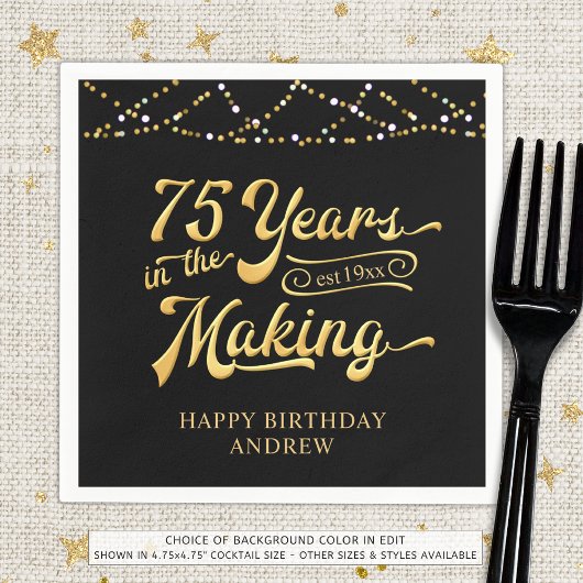 Retro 75e verjaardag 75 jaar in de schijnwerpers servet