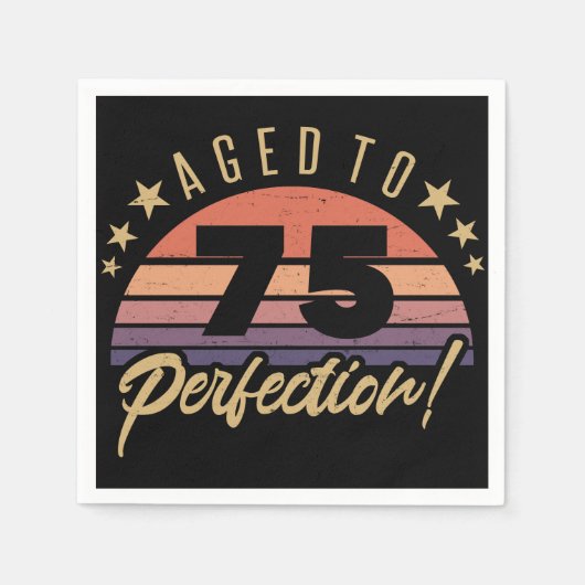 Retro 75th Birthday Humor Servet (Voorkant)