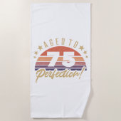 Retro 75th Birthday Humor Strandlaken (Voorkant)