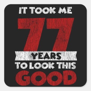 Retro 77 Jaar Oud Funny 77e Verjaardagscadeau Vierkante Sticker