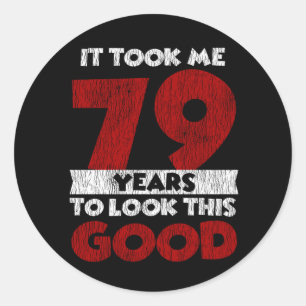 Retro 79 Jaar Oud Funny 79e Verjaardagscadeau Ronde Sticker