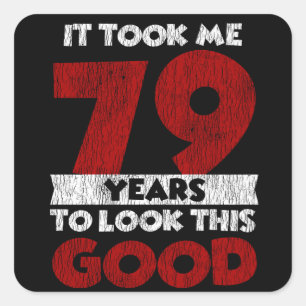 Retro 79 Jaar Oud Funny 79e Verjaardagscadeau Vierkante Sticker