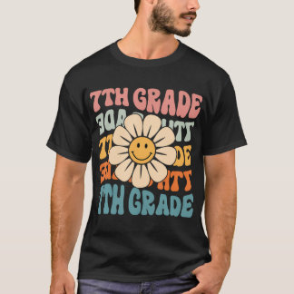 Retro 7e klas Daisy kleurrijk terug naar school T-shirt