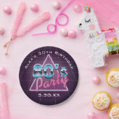 Retro 80-Bord voor partijpapier Papieren Bordje (Feest)