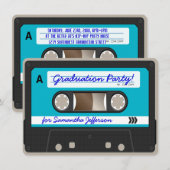 Retro 80 Cassettebandje Graduation Party Kaart (Voorkant / Achterkant)