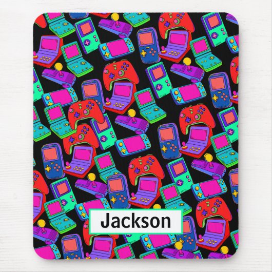 Retro 80-gamerontwerp muismat (Voorkant)