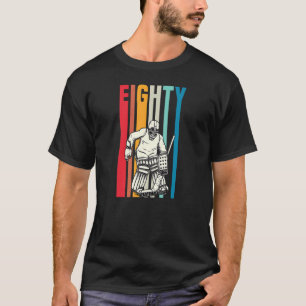 Retro 80 jaar oude ijshockey Goalie 80th Birthday T-shirt