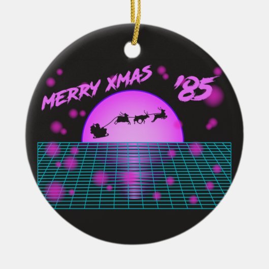 Retro , 80 kerst, Sinternij Keramisch Ornament (Voorkant)