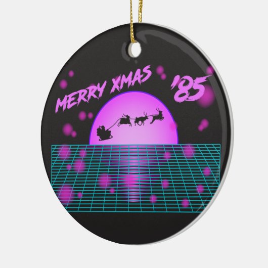 Retro , 80 kerst, Sinternij Keramisch Ornament (Links)